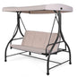 3 Seater Convertible Outdoor Hammock Bench Chair with Adjustable Canopy and Cushions
