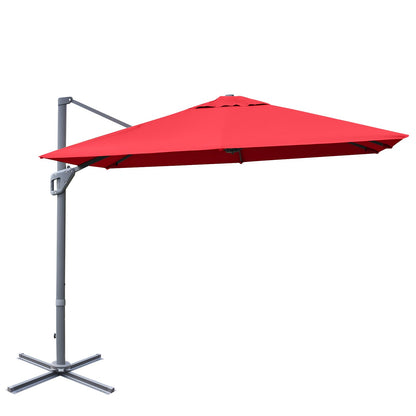 3m Patio Cantilever Umbrella with 4-Level Tilting Adjustment and Crank Handle
