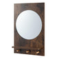 Wall Mirror with Storage Shelf, 3 Hanging Hooks