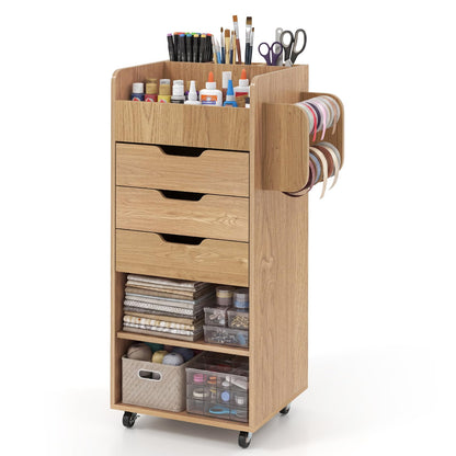3 Drawers Mobile File Cabinet, Lateral Storage Chest