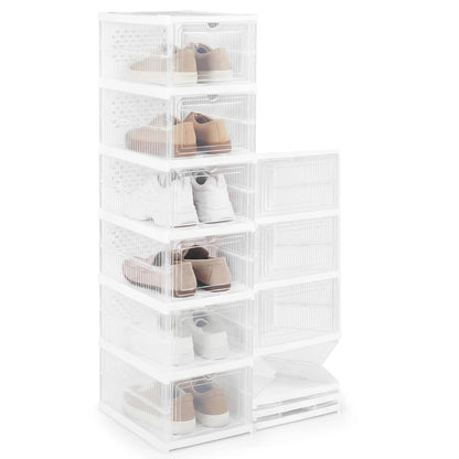 6-Tier Portable Shoe Organizer Set of 2 with Flip Front Door