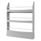 3-Tier Standing Bookshelf with 2 Anti-Tipping Kits and Guardrails-Grey