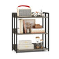 3 Tier Bookshelf with Adjustable Shelves and Metal Frame