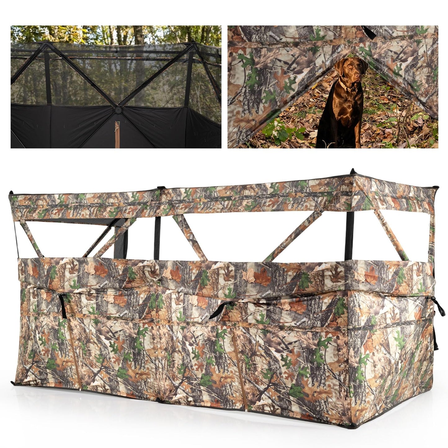 Pop Up Hunting Blind, Camouflage Ground Tent with Carrying Bag