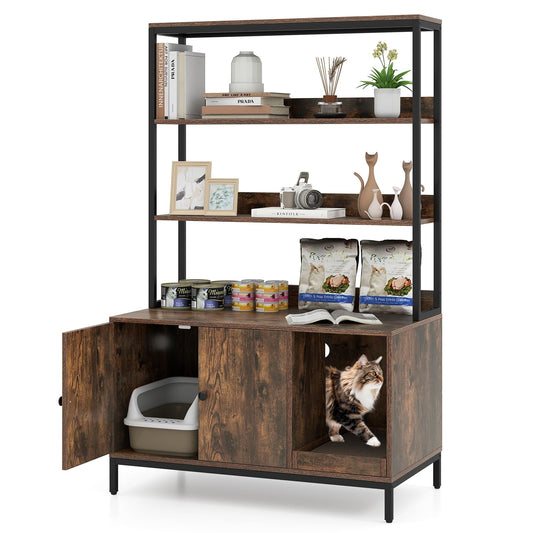 Hidden Cats Washroom Furniture with 3-tier Storage Shelves