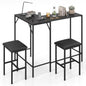 3-Piece Bar Table Set with Charging Station