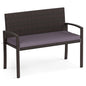 2 Seater Wicker Leisure Loveseat with Soft Seat Cushion