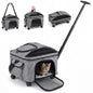 Rolling Pet Carrier with Telescopic Handle and Washable Pad Foldable