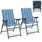 Set of 2 Foldable Beach Chairs, High Back Padded Camping Chairs
