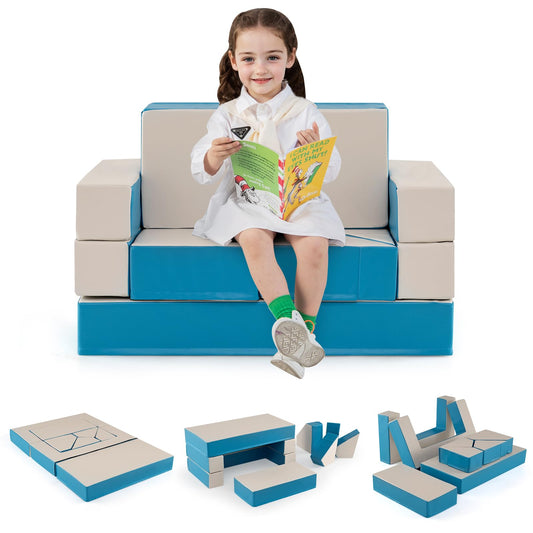 8-Piece Climb and Crawl Foam Set 4 in 1 Convertible Children Soft Play Blocks