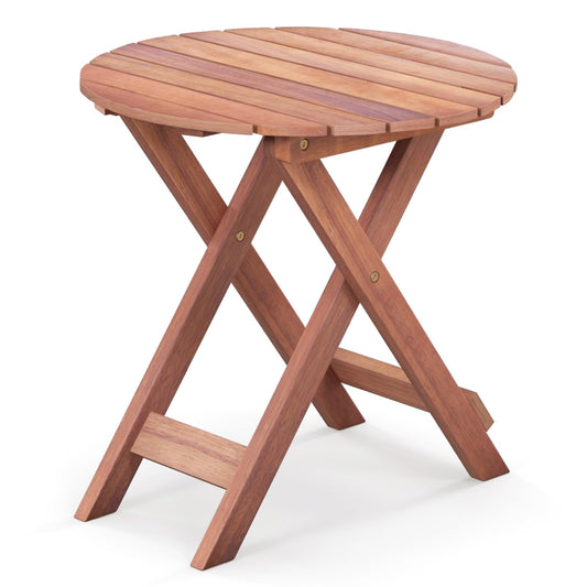 Folding Round Solid Acacia Wood Small Garden Coffee Table