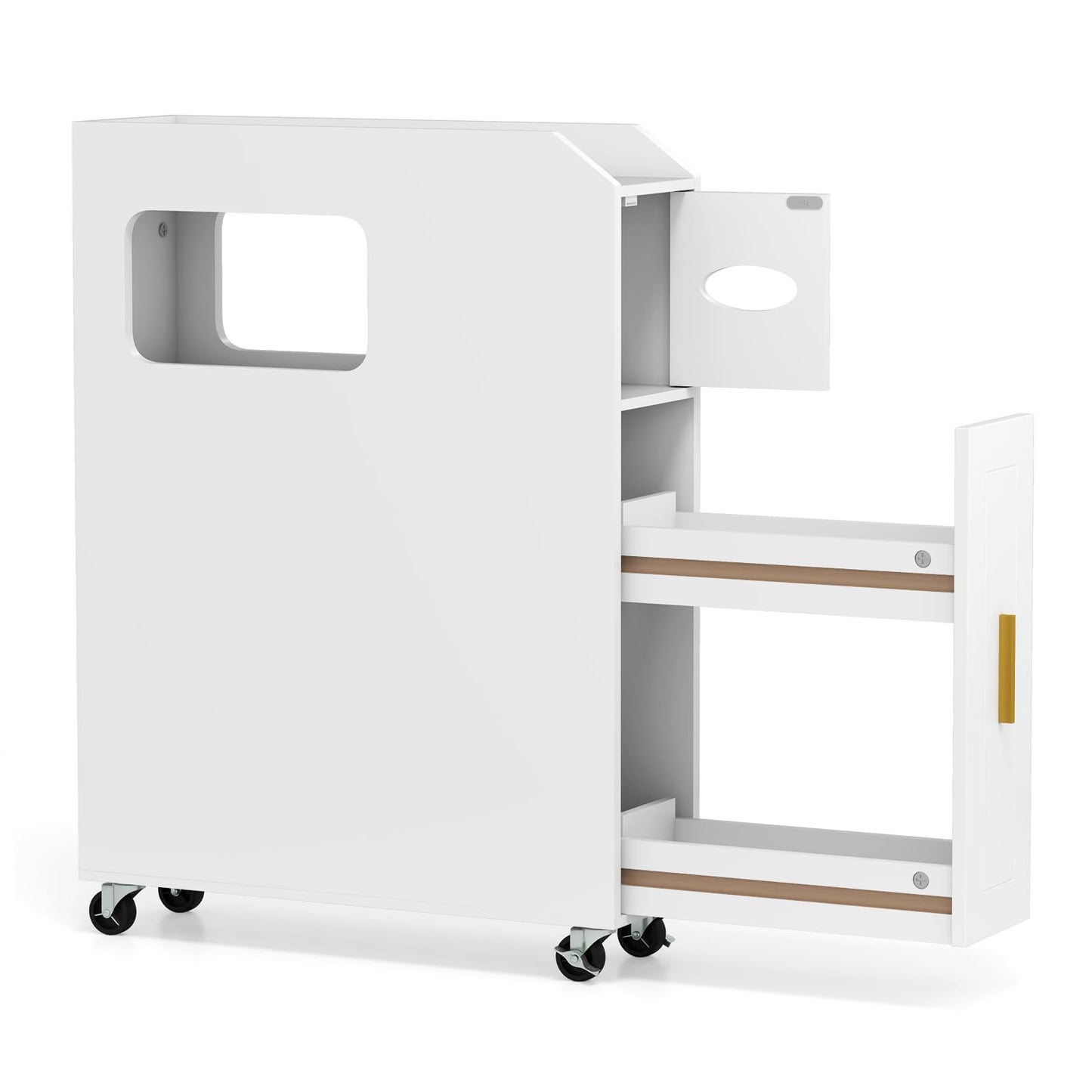 16 CM Small Bathroom Storage Cabinet with Slide Out Drawer