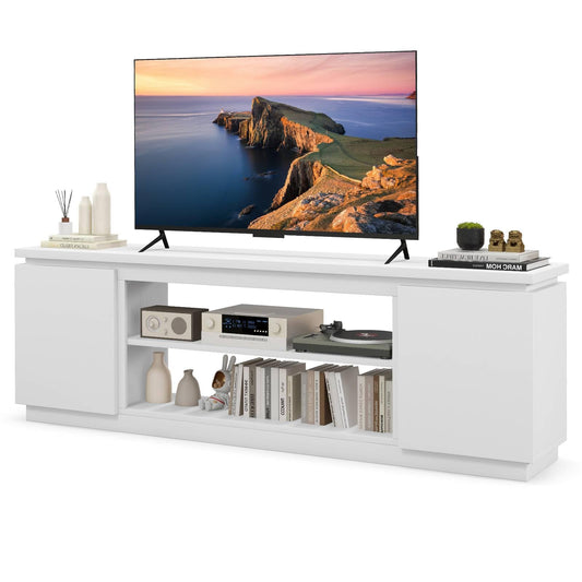 TV Cabinet for TVs up to 80 Inch Media Console Table with 3 Adjustable Shelves