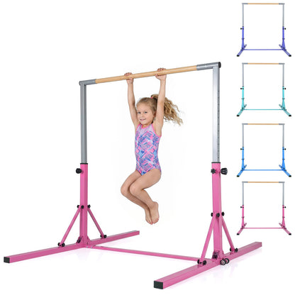 Foldable Gymnastics Bar, 90-150cm Height Adjustable Training Bar
