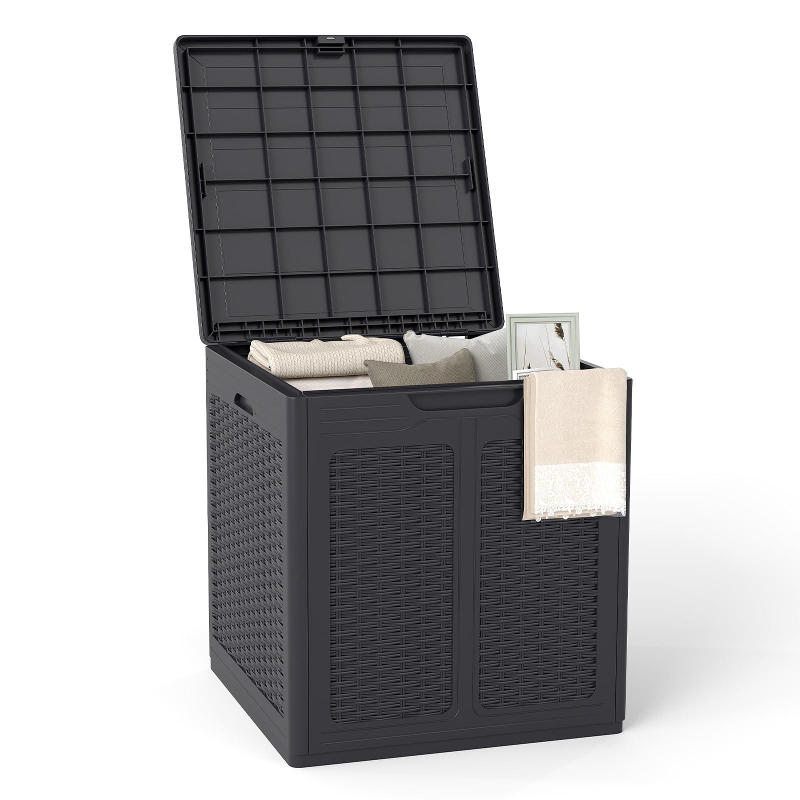 Weatherproof Patio Container with Lockable Lid for Patio – GiantexUK