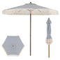 210cm/7ft Garden Parasols with Fringe, Sun Protection Sunshade Shelter