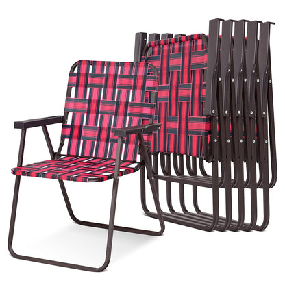 6 PCS Folding Lightweight Beach Camping Chair with Armrest