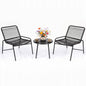 3 Piece Patio Bistro Set, Metal Frame Garden Furniture Set