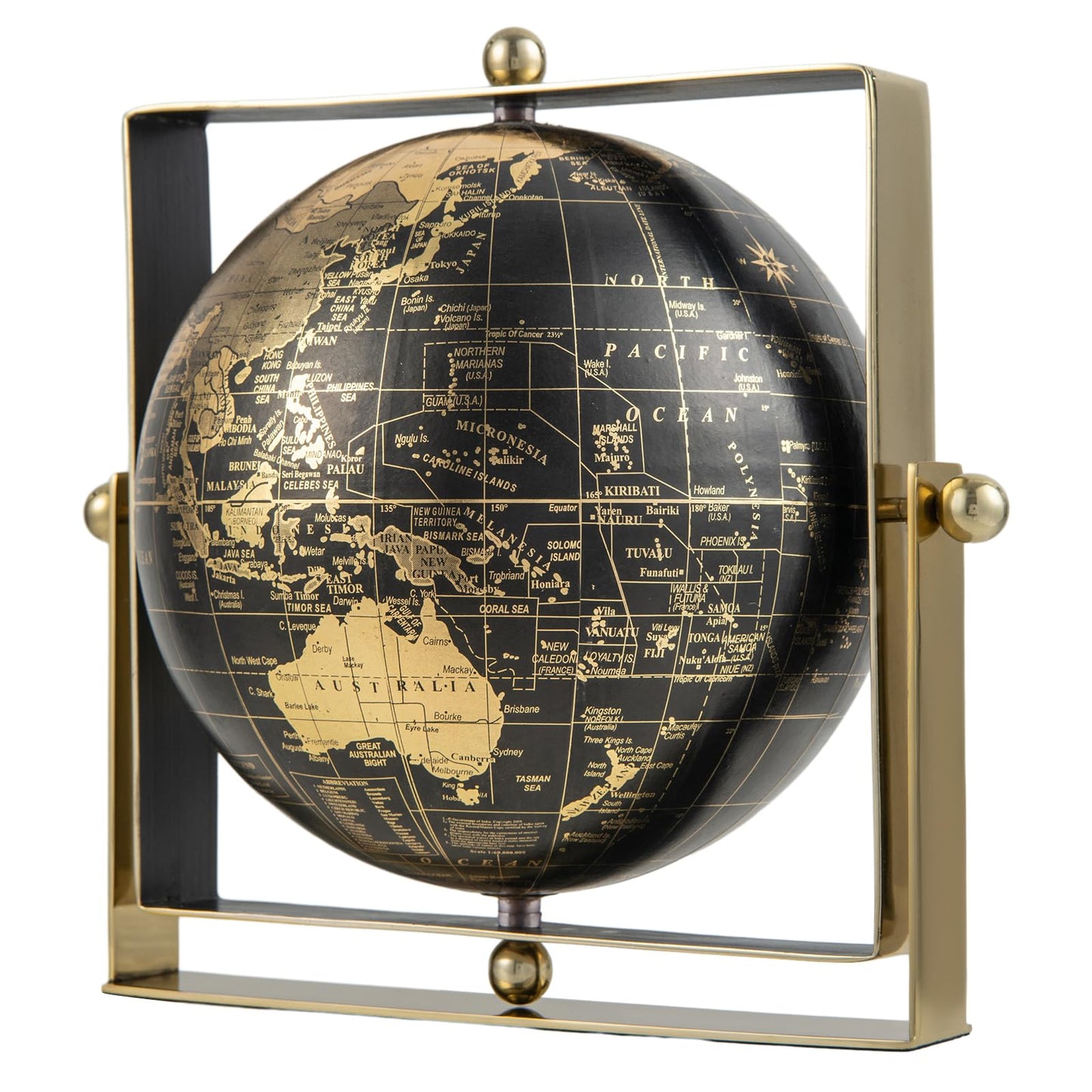 Giantex 25cm World Globe 720° Rotating Antique Earth Map with Square Frame Stand