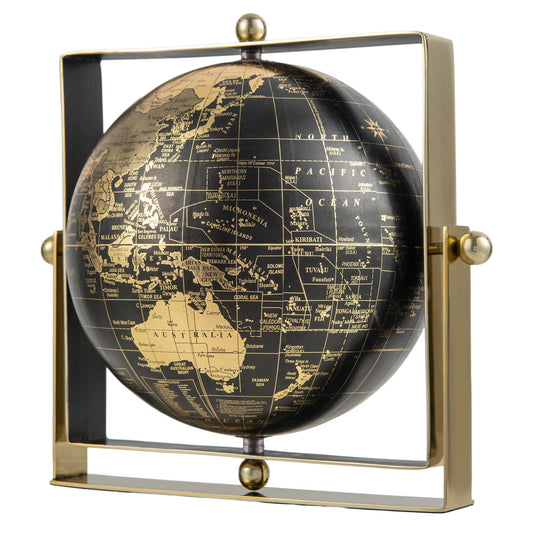 Giantex 25cm World Globe 720° Rotating Antique Earth Map with Square Frame Stand