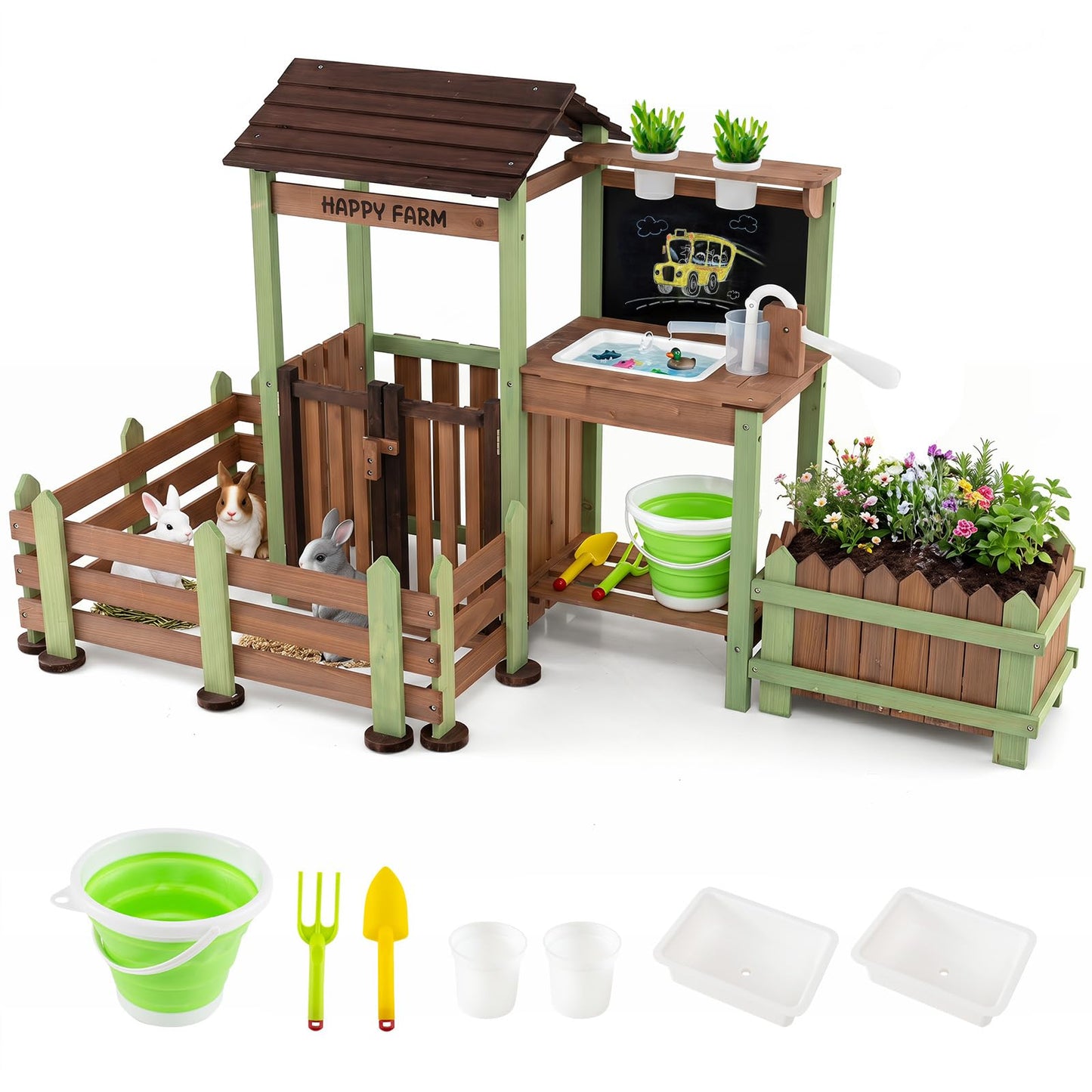 Outdoor Mud Farm Playset for Kids Age 3+