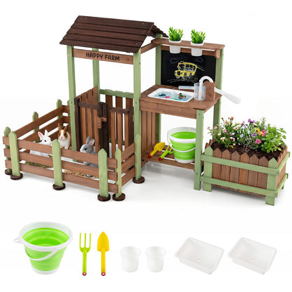 Outdoor Mud Farm Playset for Kids Age 3+