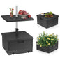 3-in-1 Patio Umbrella Base with Adjustable Tray and Weighted Bag