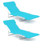 2 Pieces Outdoor Folding Chaise Lounge Portable Sun Tanning Chair Camping Cot