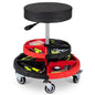 150 KG Max Load Rolling Mechanic Stool with Cushioned Seat Dual Tool Trays for Repair Shop