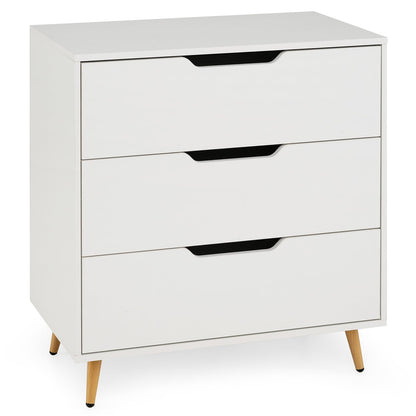 Wooden Nightstand with Anti Tipping Kits and Tall Storage for Living Room