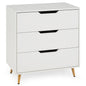 Wooden Nightstand with Anti Tipping Kits and Tall Storage for Living Room