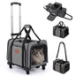 Rolling Cat Carrier with Wheels and Telescopic Handle
