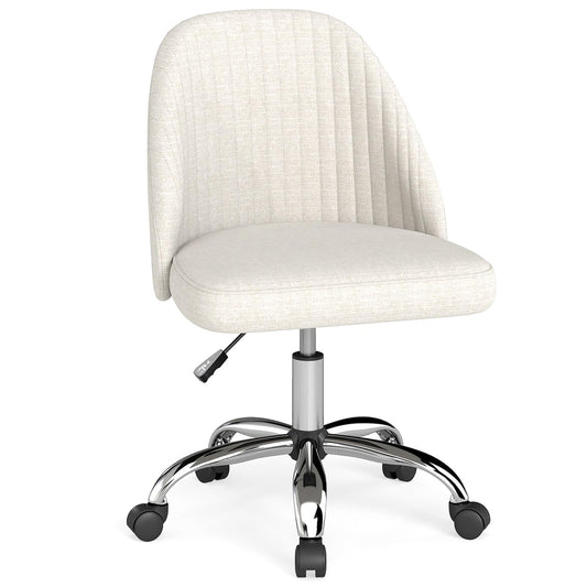 Swivel Office Chair, Ergonomic Armless Height Adjustable Desk Chair with Wheels