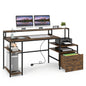 166CM Computer Desk with Charging Station, for Home Office, Study