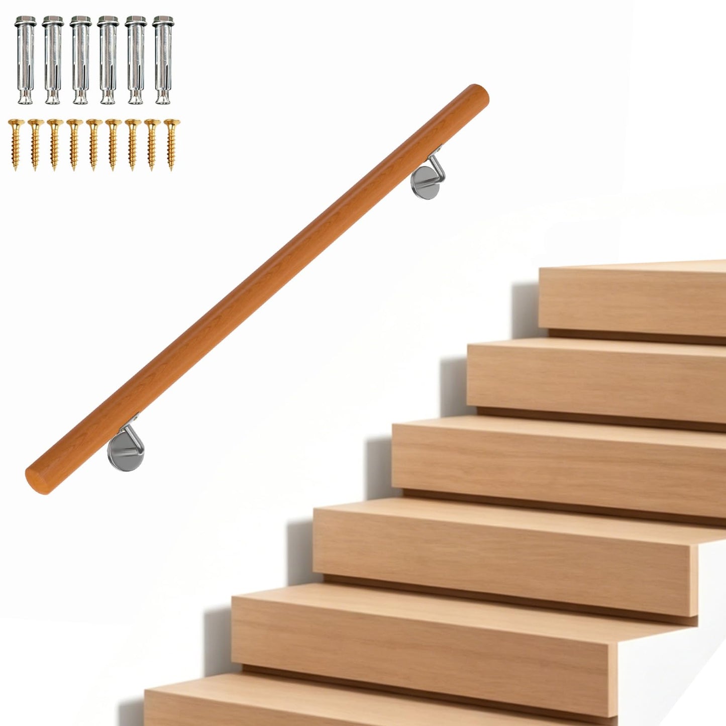 Wall Mounted Safety Stair Banister, Against the Wall Elderly Children's Loft Grab Bar Kit