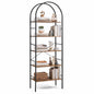 5-Tier Arched Bookshelf, Metal Frame Bookcase Shelving Unit, Freestanding Display Storage Organizer