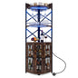 Corner Bar Cabinet with LED Lights Power Outlet and Glass Holder Storage Shelves