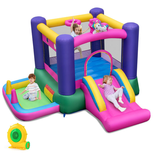 Kids Bouncy Castle, Inflatable Bounce House with Slide, Ball Pit