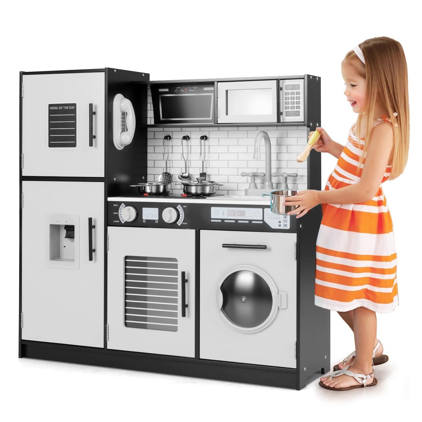 Play Kitchen Toy Set with Oven and Washing Machine for Aged 3+ Years Old