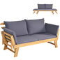 3 in 1 Convertible Cushioned Loveseat Lounger Couch with Folding Armrests and Pillows