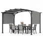 Retractable Pergola, Large Garden Pergola with Sun Shade Canopy, Outdoor Arched Patio Shelter