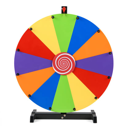 60cm Colorful Tabletop Prize Wheel with Stand Dry Erase Marker and Eraser for Carnival