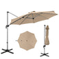 360° Rotation Offset Banana Umbrella with Tilted Design Sun Shade for Patio Market