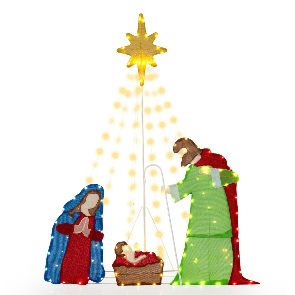 Christmas Nativity Set, Lighted Xmas Holy Family Scene
