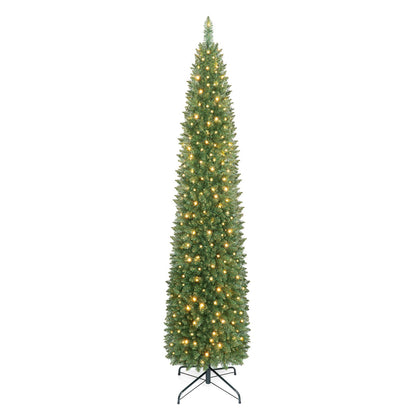 7FT Pre-Lit Artificial Christmas Tree, Slim Pencil Xmas Tree