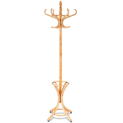 12 Hooks Freestanding Coat Rack with Umbrella Holder