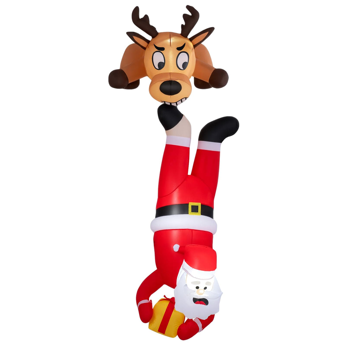 Inflatable Christmas Santa Claus and Reindeer, 8FT Self Inflating Xmas Decoration