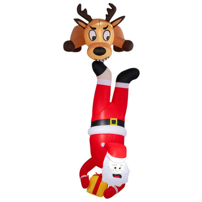 Inflatable Christmas Santa Claus and Reindeer, 8FT Self Inflating Xmas Decoration
