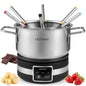Electric Fondue Pot Set 1200W Fondue Maker with Removable Stainless Steel Pot