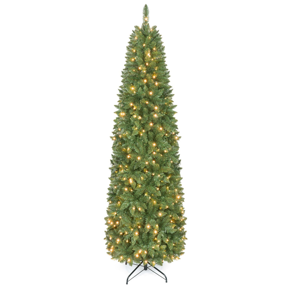Pencil Christmas Tree with 350/250/150 LED Lights and 860/708/226 Branch Tips for Holiday